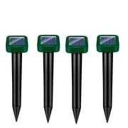 4 Pack Mole Repellent Solar Powered, Waterproof Vole Chipmunk Outdoor Repeller,Ultrasonic Gopher Repellent for Lawn Garden Yard, Mole Deterrent,Groundhog Repeller, Snake