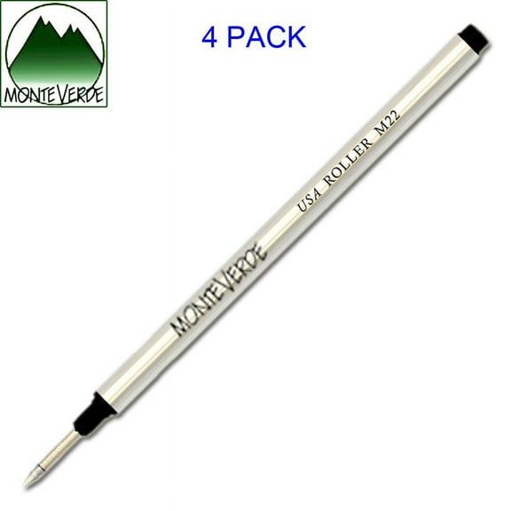 4 Pack - Monteverde Rollerball to fit Montblanc Rollerball Pens - Black