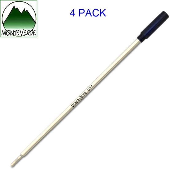 4 Pack - Monteverde Soft Roll Ballpoint for Cross Ballpoint Pens - Blue/Black