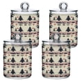 thumbnail image 1 of 4 Pack Moose Tree Silhouette Qtip Holder Dispenser Clear Plastic Storage Apothecary Jars for Cotton Swabs Balls Pads Floss, 1 of 7