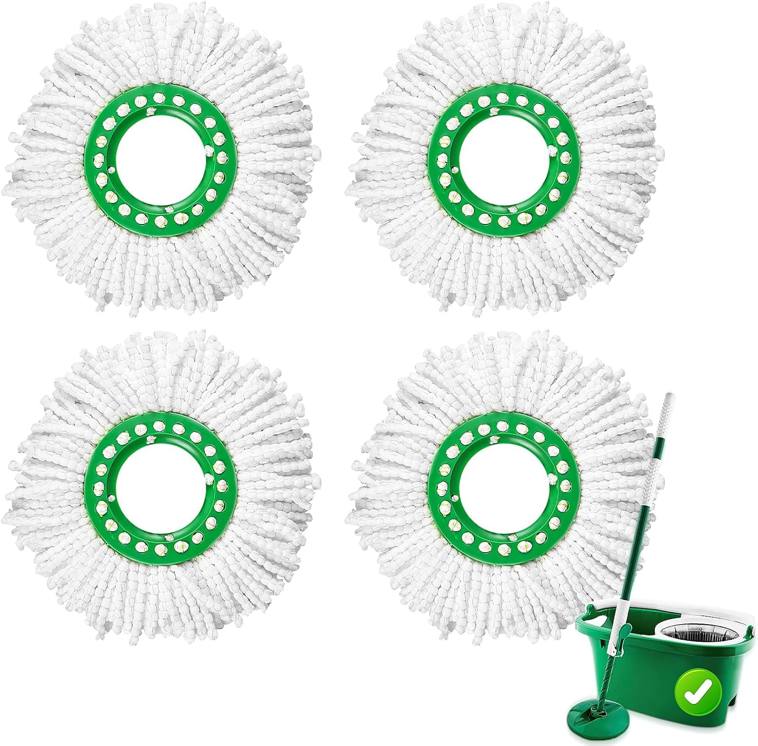 Libman Tornado Spin Mop Nachfüllpack - 2 Mikrofaserköpfe