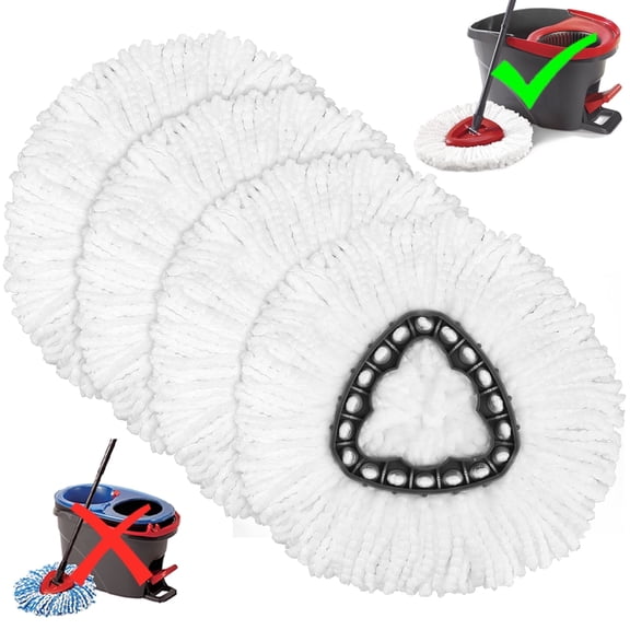 O-Cedar EasyWring Spin Mop Replacement Head, Microfiber Refill, 1 Count, Machine Washable 6 Pack