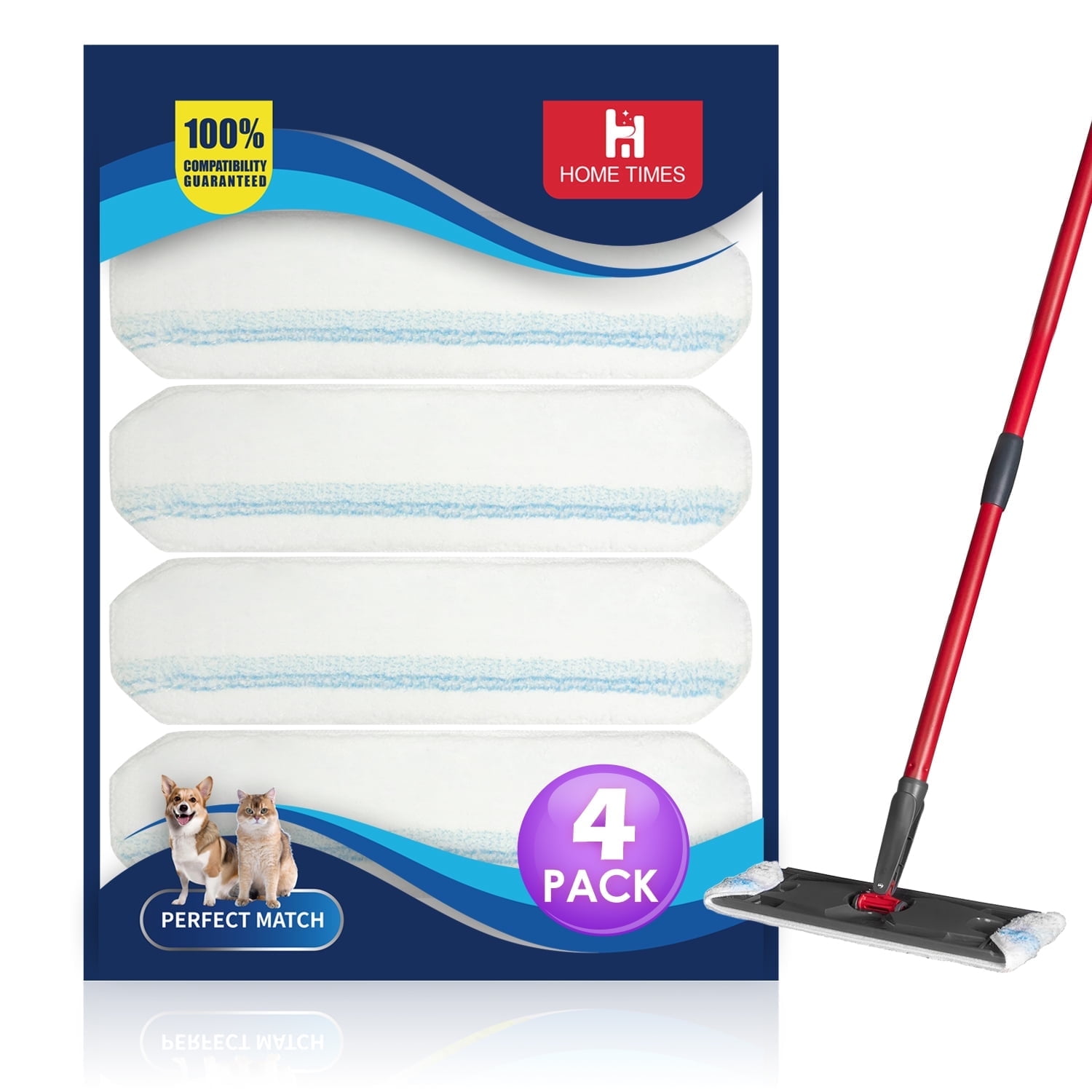 8 Pack Mop Refills Compatible with O-Cedar H2prO Flat Mop System