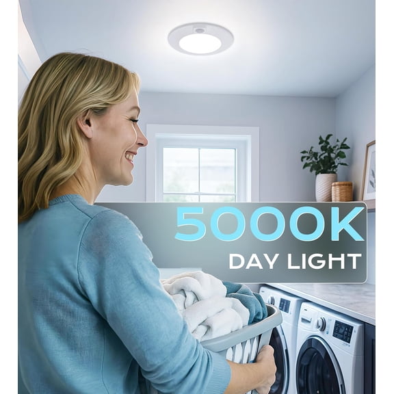 [4 Pack] Motion Sensor Ceiling Light Indoor, 120V CRI90 5000K Bright Day Light, 6.5 inch LED Flush Mount Ceiling Lighting Fixture for Garage, Walk-in Closet, Attic, Pantry Wet Location