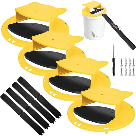 4 Pack Mouse Trap Bucket Flip Lid for 5 Gallon Buckets, Automatic Reset Rodent Trap, Heavy-Duty Bite-Resistant Mouse & Rat Trap for Indoor & Outdoor Pest Control