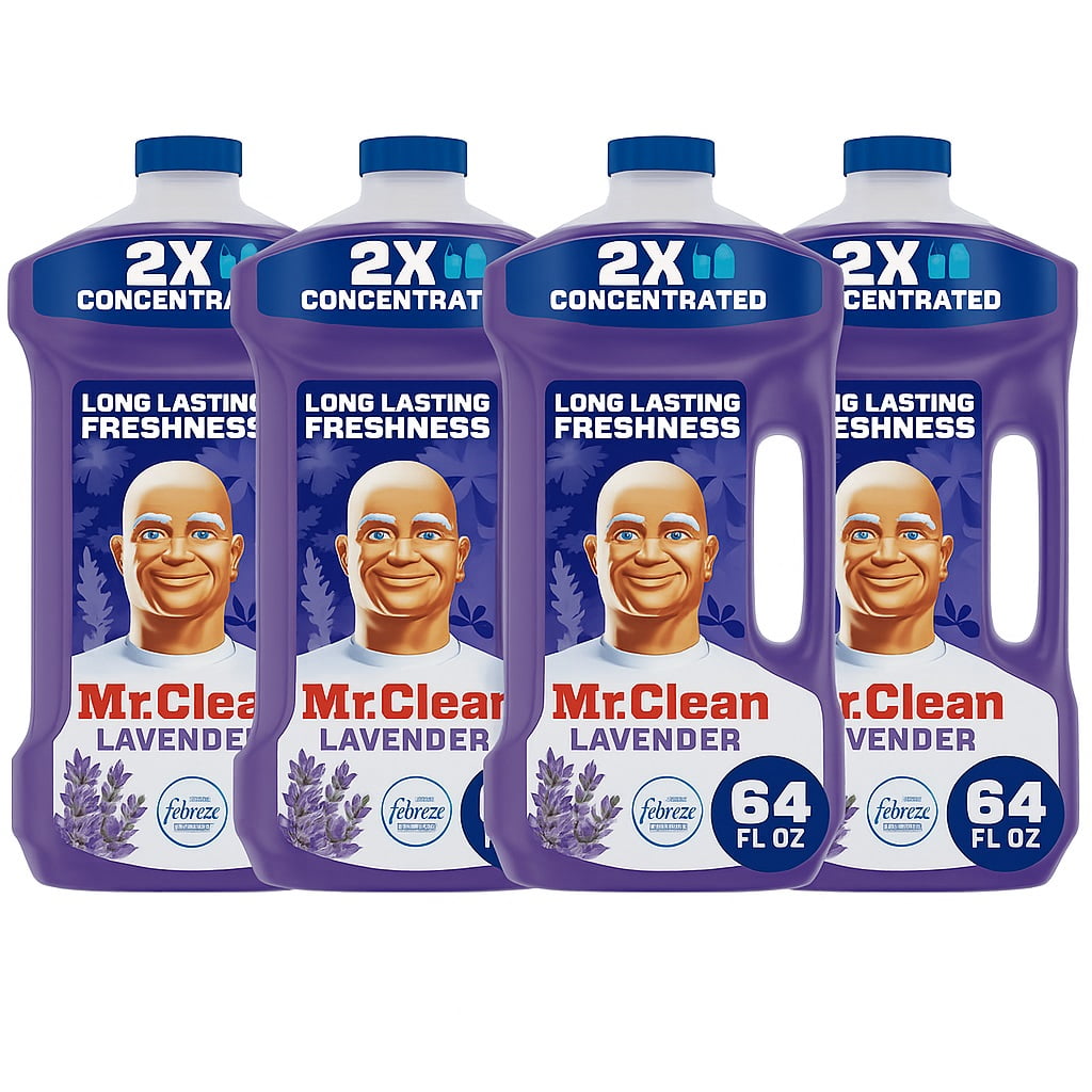 4 Pack Mr Clean 64 Ounce Multi Purpose Floor Cleaner, Lavender ...