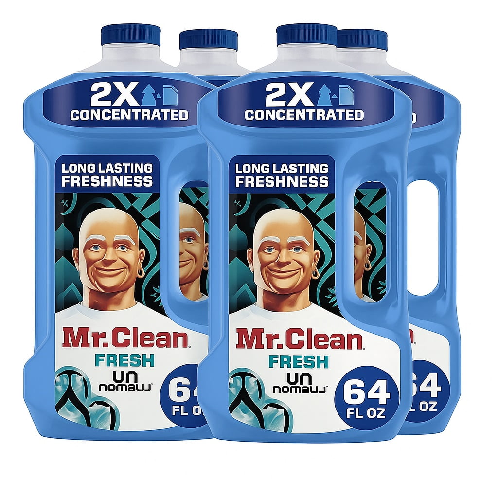4 Pack Mr Clean 64 Ounce Multi Purpose Floor Cleaner, Unstopables Fresh ...