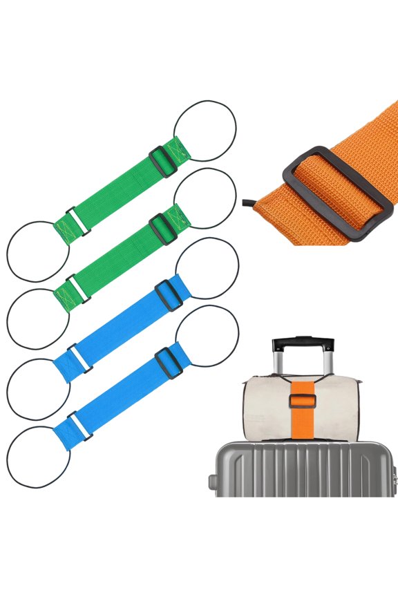 4 Pack Multi Use Strong Adjustable Luggage Connector Straps,Thickened Elastic Travel Straps for Luggage, Multi Use Strong Adjustable Luggage Straps for Suitcases (4PC-B)