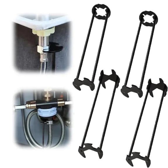 4 Pack Multifunctional Sink Wrench, 2026 New Basin Faucet Wrench, Plumbing Tools for Tight Spaces Kitchen Bathroom Home, Portable Installation Tool for Homeowners (C+D)