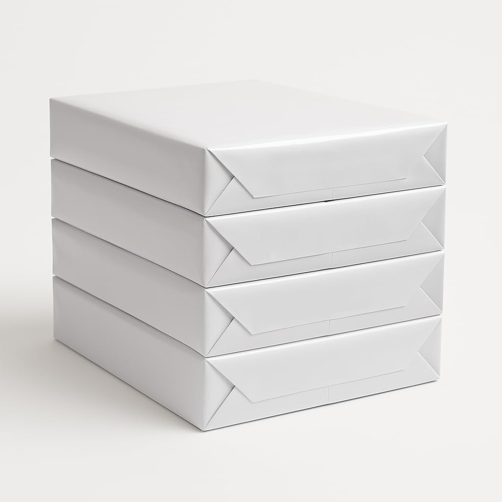 4 Pack: Multipurpose Copy Fax Laser Inkjet Printer Paper, 8 1/2 Inch X 11 Letter Size, 20 Lb, 96 Bright White, Acid Free, Ream, 500 Sheets Each (2,000 Sheets Total)
