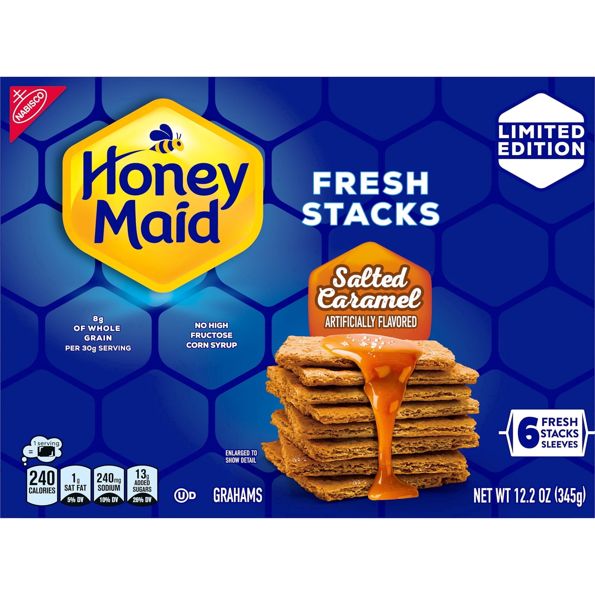 4 Pack NABISCO HONEY MAID FRESH STACKS SALTED CARAMEL GRAHAM CRACKERS 12.2 OZ