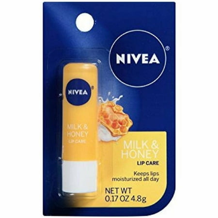 4 Pack NIVEA A Kiss of Milk & Honey Natural Defense Soothing Lip Care 0.17oz Eac