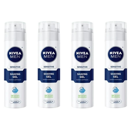4 Pack - NIVEA FOR MEN Sensitive, Shaving Gel 7 oz