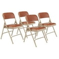 thumbnail image 1 of (4 Pack ) NPS 1200 Series Premium Vinyl Upholstered Double Hinge Folding Chair, Honey Brown, 1 of 6