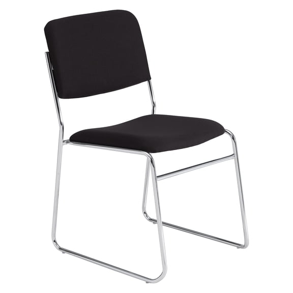(4 Pack) NPS® 8600 Series Fabric Padded Signature Stack Chair, Ebony Black