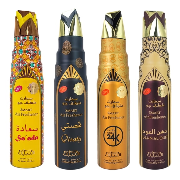 4-Pack Nabeel Aerosol Air Freshener Sprays 300ml, 10.1 oz. Home Car Office, Sampler #4
