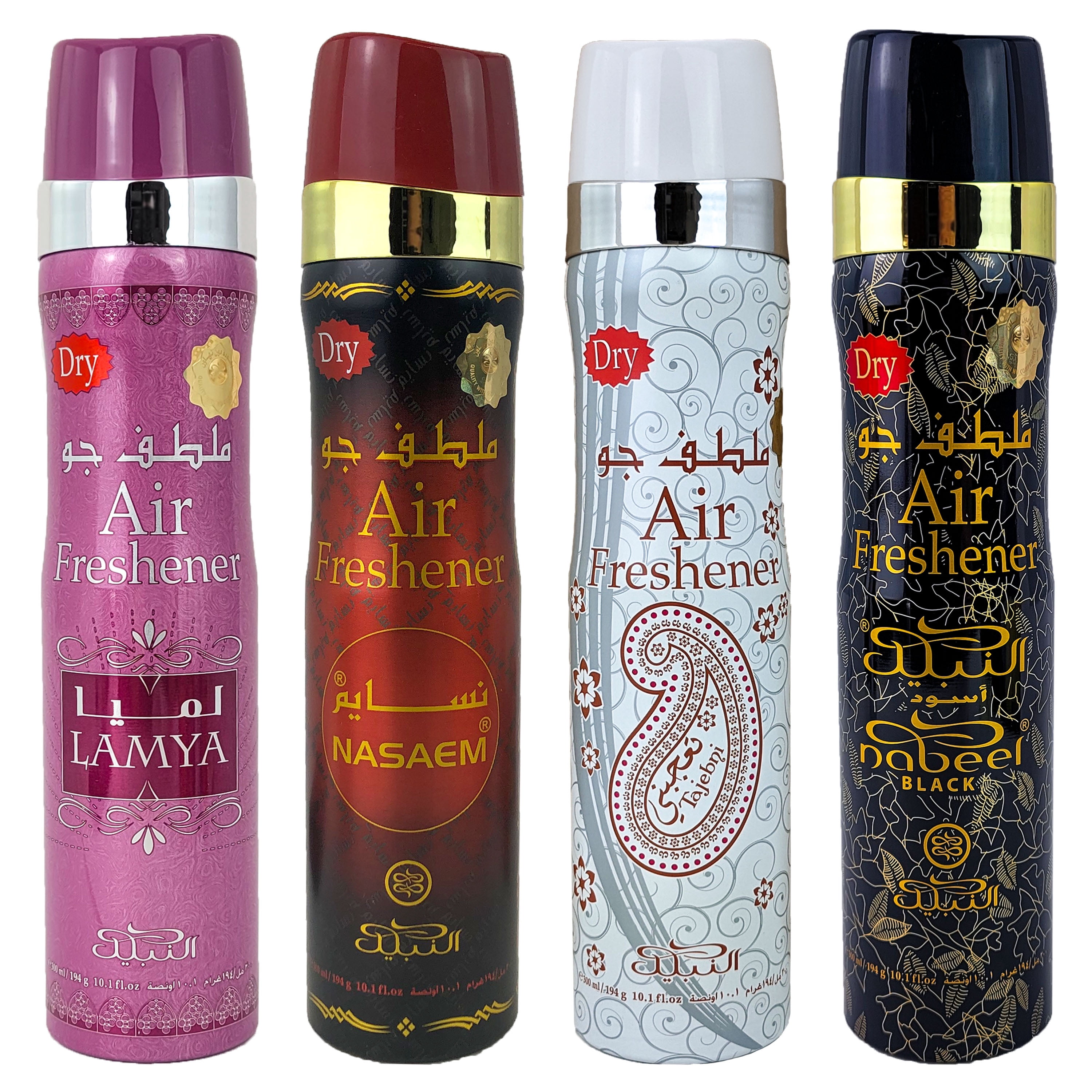 4-Pack Nabeel Aerosol Air Freshener Sprays 300ml - 10.1 oz. Home Car Office