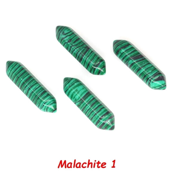 4 Pack Natural Mixed Stone Double Terminated Hexagonal Crystal Wands, 1.2 Inch (30mm) Small Polished Crystal Points, Healing Crystals for Reiki Yoga Meditation Chakra Healing Home Decor