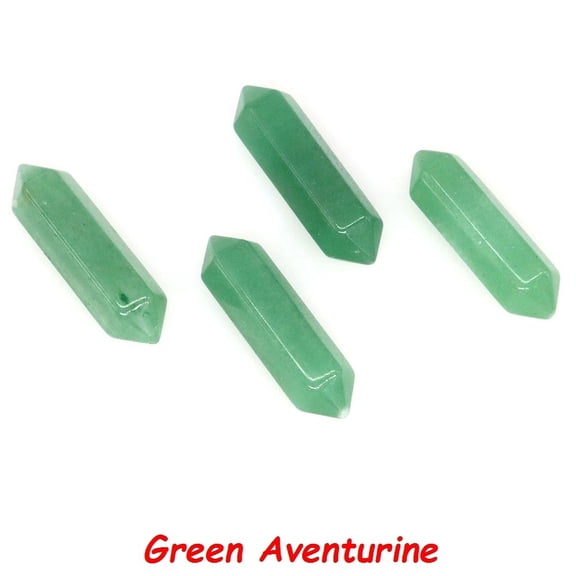 4 Pack Natural Mixed Stone Double Terminated Hexagonal Crystal Wands, 1.2 Inch (30mm) Small Polished Crystal Points, Healing Crystals for Reiki Yoga Meditation Chakra Healing Home Decor