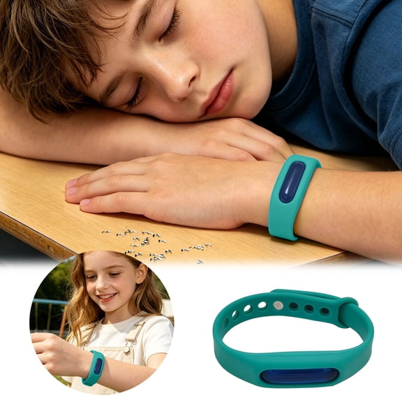 4-Pack Natural Mosquito Repellent Wristband - Adjustable Silicone Insect Bug Band with Refillable - DEET-Free Outdoor Protection for Kids & Adults(Mint Green)