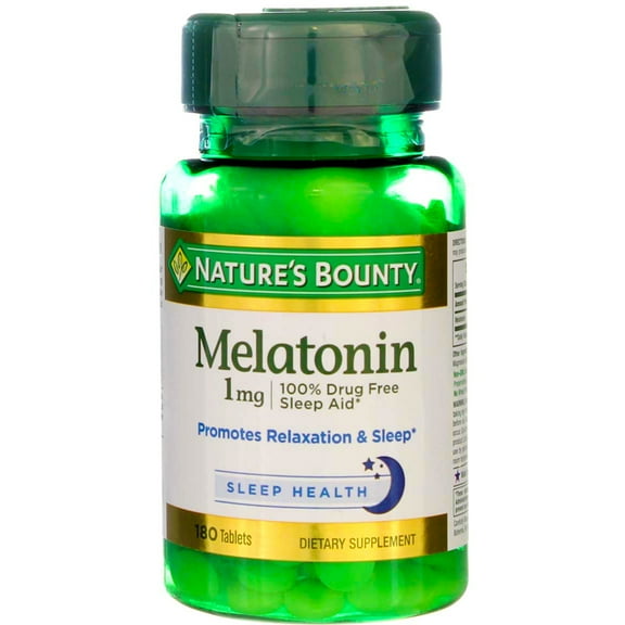 4 Pack - Nature's Bounty Melatonin 1 mg Tablets 180 Tablets Each