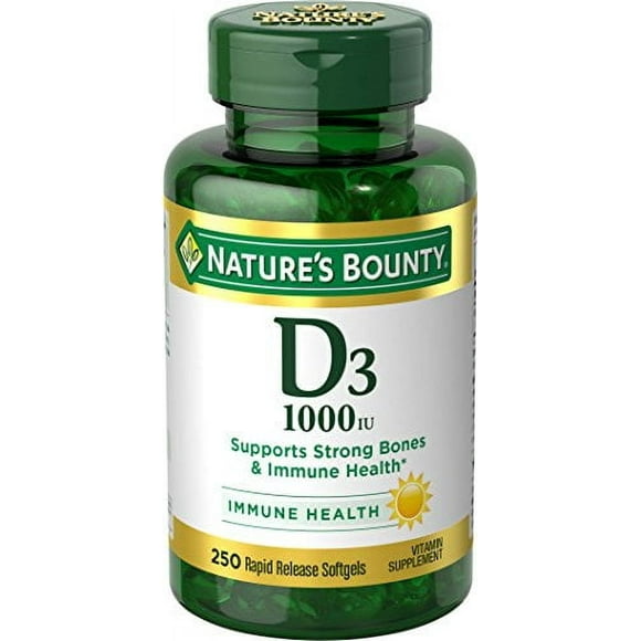 4 Pack - Nature's Bounty Vitamin D3 1,000 IU, 250 Softgels Each