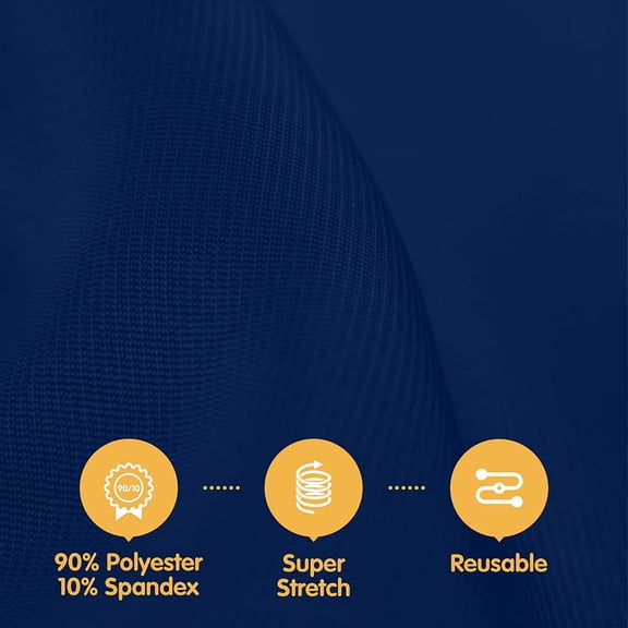 4 Pack Navy Blue Spandex Table Covers for 8 Ft Rectangle Tables