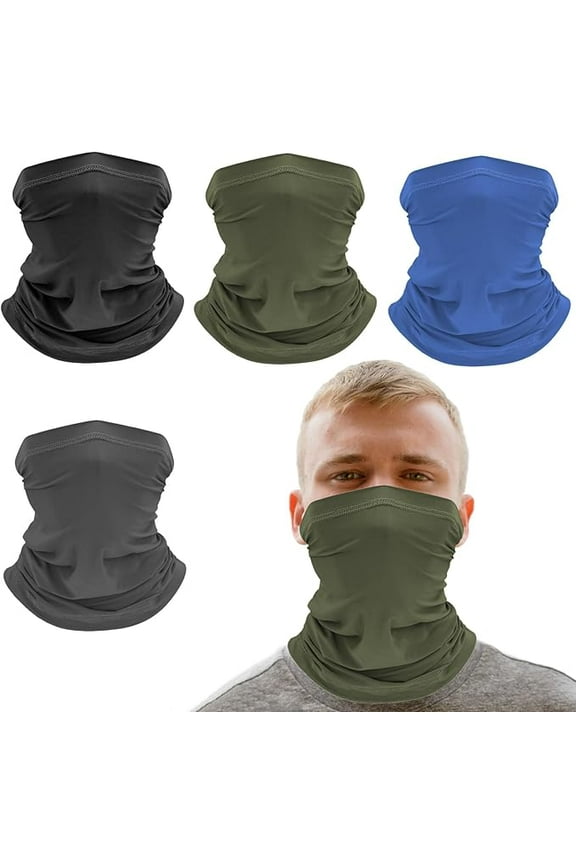 4 Pack Neck Gaiter Breathable Bandana Mask for Outdoor Protection, Washable Reusable Cooling Gator Mask Face Scarf Cover Protect from Dust Sun for Men Women Fishing Cycling Running Facemask Gaitor