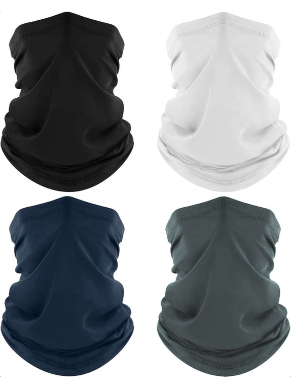 4 Pack Neck Gaiter, Cooling Breathable Face Mask UV Protection Scarf Hiking Bandana for Men/Women