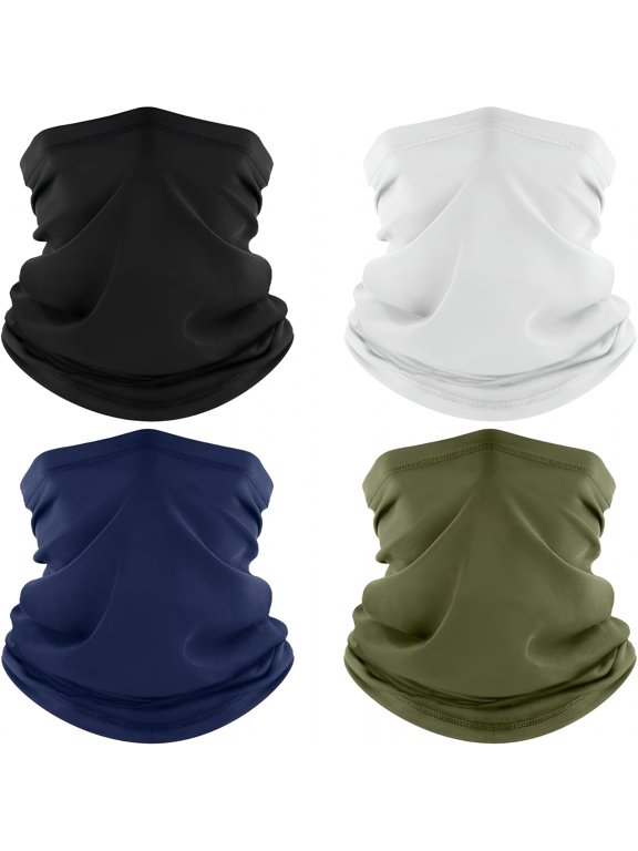 4 Pack Neck Gaiter,Cooling Breathable Face Mask Uv Protection Scarf Hiking Bandana for Men/Women