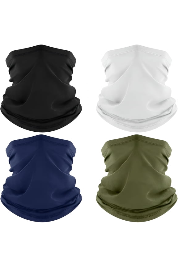 4 Pack Neck Gaiter,Cooling Breathable Face Mask Uv Protection Scarf Hiking Bandana for Men/Women