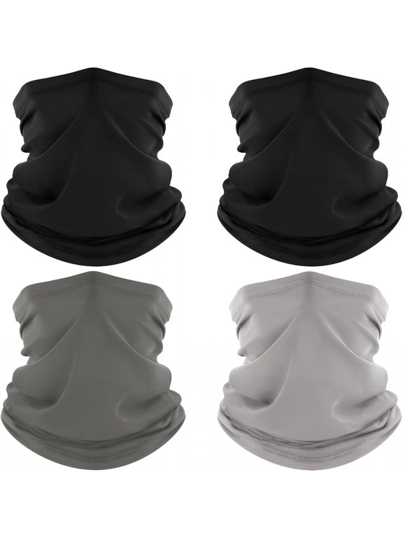 4 Pack Neck Gaiter,Cooling Breathable Face Mask Uv Protection Scarf Hiking Bandana for Men/Women