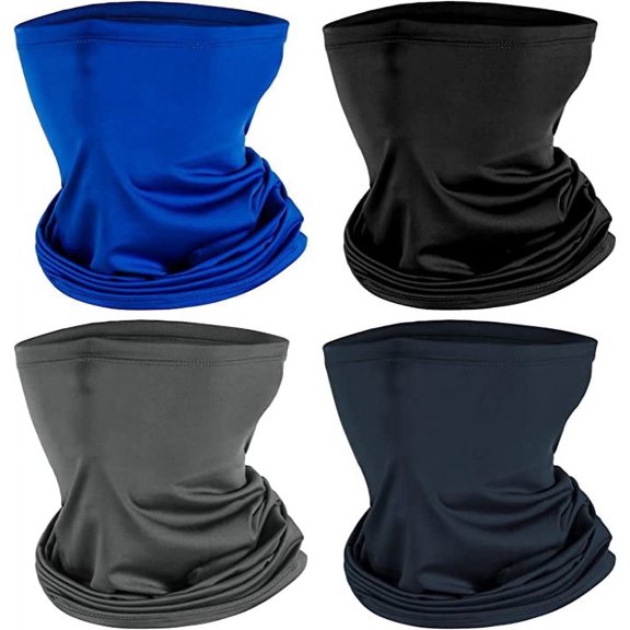 4 Pack Neck Gaiter Face Mask Balaclava - Breathable Ice Silk UV Protection Windproof Sandproof Bandana Headband for Men Women Outdoor Sports Running Cycling Hiking