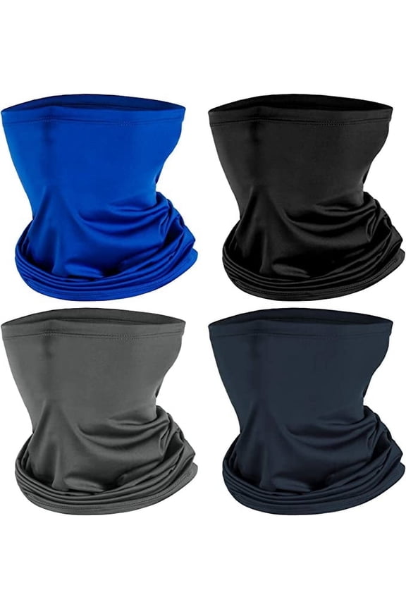 4 Pack Neck Gaiter Face Mask Balaclava - Breathable Ice Silk UV Protection Windproof Sandproof Bandana Headband for Men Women Outdoor Sports Running Cycling Hiking