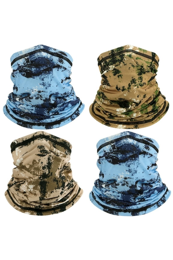 4 Pack Neck Gaiter Face Mask Scarf Masks Bandanas Breathable Outdoor Headwear Balaclavas Cover for Men Women