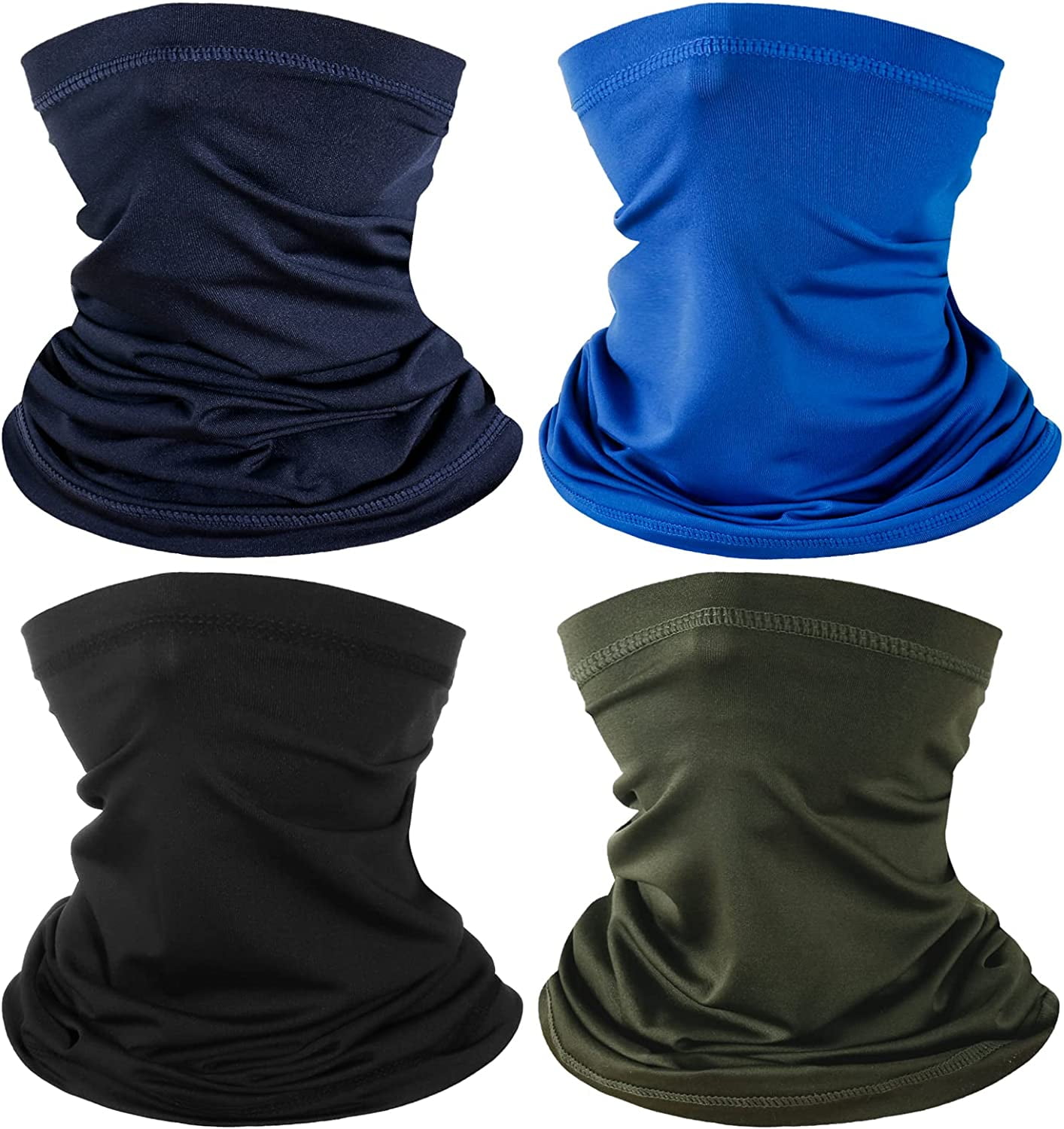 4 Pack Neck Gaiter Face Mask Scarf Masks Bandanas Breathable Outdoor  Headwear Balaclavas Cover for Men Women 