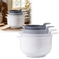 thumbnail image 1 of 4 Pack Nesting Plastic Mixing Bowls with Handle Pour Spout Non Slip Base Stackable Storage Bowls for Baking Cooking Prep Salad Kitchen Food Storage, 1 of 8