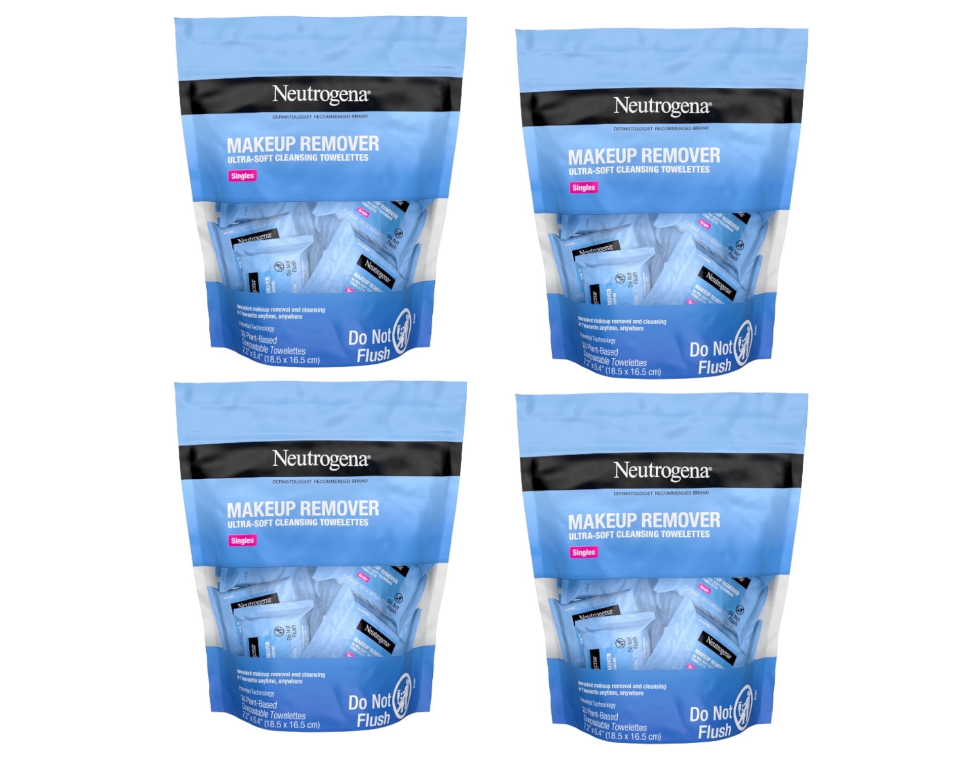 Neutrogena Makeup Remover Wipes, 4 Pack, 20 ct, Individually