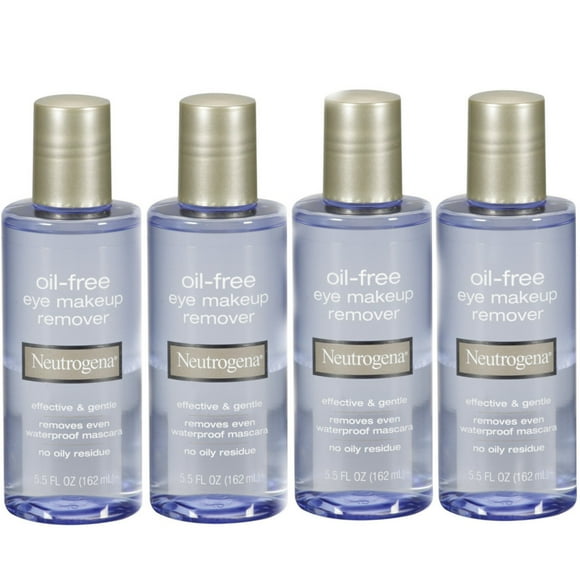 4 Pack Neutrogena Oil-Free Eye Makeup Remover 5.5 fl oz (162 ml) Each
