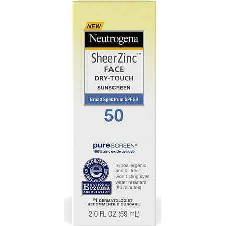4 Pack - Neutrogena Sheer Zinc Face Dry-Touch Sunscreen Broad Spectrum SPF 50 2 oz