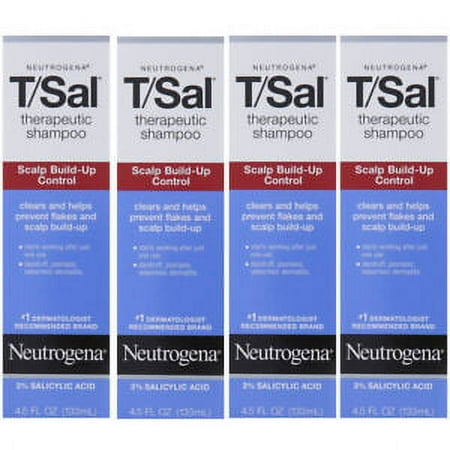 4 Pack Neutrogena T/Sal Therapeutic Maximum Strength Shampoo 4.50 oz Each