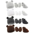 thumbnail image 1 of 4 Pack Newborn Baby Hats Mittens Set for Boys Girls Hospital Hat Beanie Infant Caps Baby Gloves Socks for 0-6 Months, 1 of 5