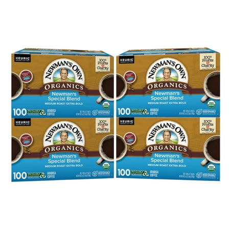 4 Pack | Newman's Own Organics Coffee Special Blend K-Cup Pod, 100 Count