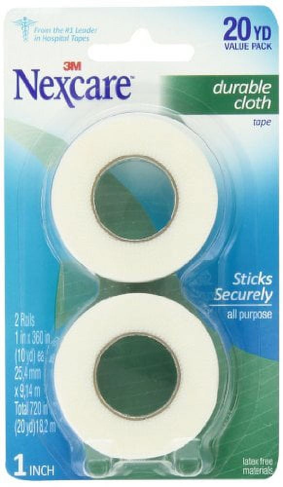 4 Pack - Nexcare Durapore Durable Cloth Tape 1 Inch X 10 Yards 2 in Each