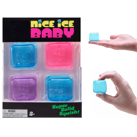 4,Pack Nice Ice Teenies,Vibrant Sensory Fidget Tool for Focus & Calm,Satisfying Square Shaped Sensory Tools