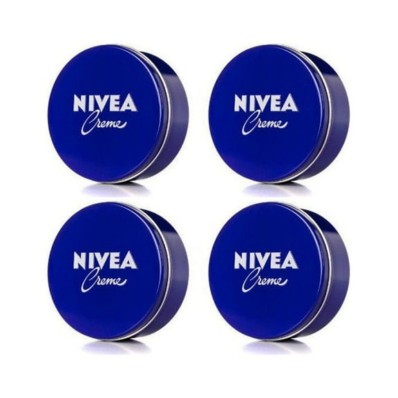 4 Pack Nivea Moisturizing Body Creme 400ml (13.5 fl oz.) Blue Tin Box Cream