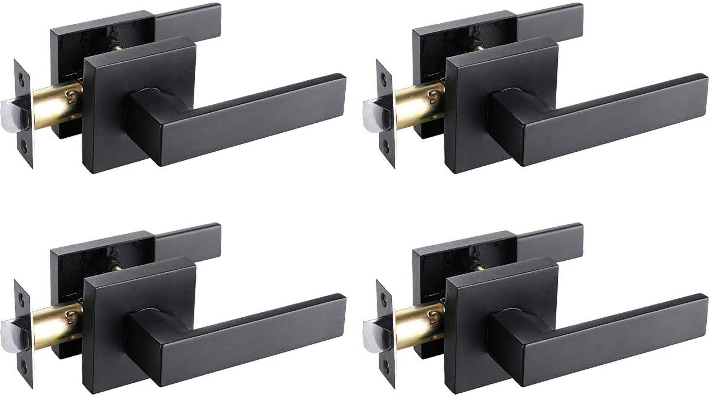 4 Pack No Lock Passage Door Lever Handle, Reversible Door Handles Without Locking for Right/Left