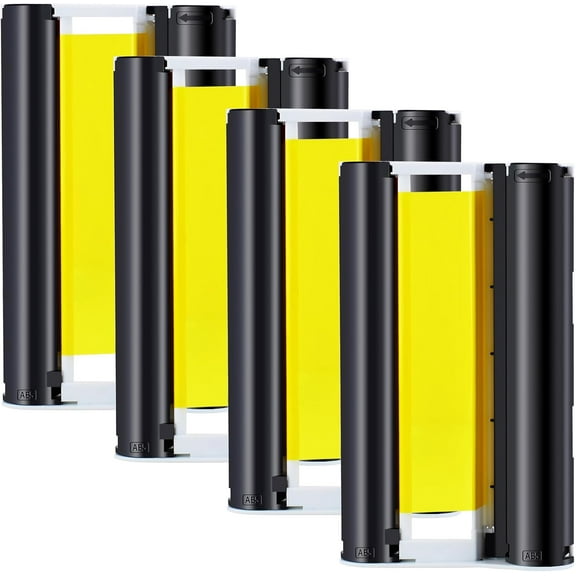 4 Pack (No Paper) Compatible Ink Cartridge Replacement for KP-108IN Color Ink Cassette 4x6 Inch for Selphy CP1500 CP1300 CP1200 Compact Photo Printer