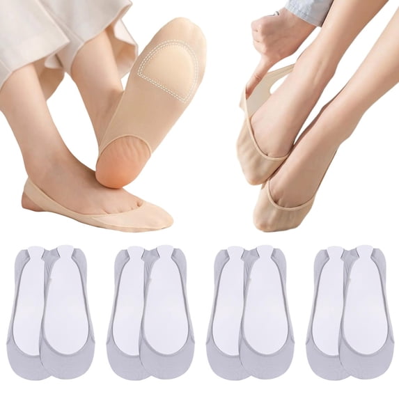 4‑Pack No Show Socks Women JIANLAI Cotton Silk Socks Low Cut Liner Non Slip Invisible sock Ice Feeling socks for Flats Sneaker 4-6 pack