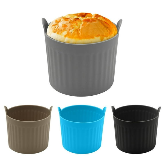 4-Pack Non-Stick Silicone Muffin Cups for Air Fryer Baking,Easy Release Ramekins for Eggs Cupcakes,Large Cases
